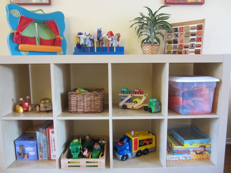 daycare toy shelves
